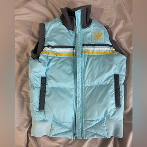 Adidas Aqua and Gray Puffer Vest